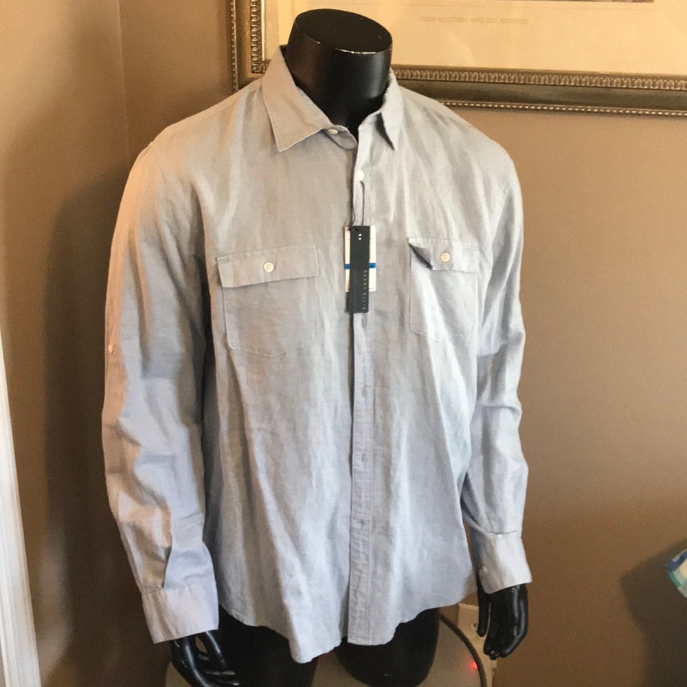 BNWT!! Perry Ellis linen cotton button down in XL